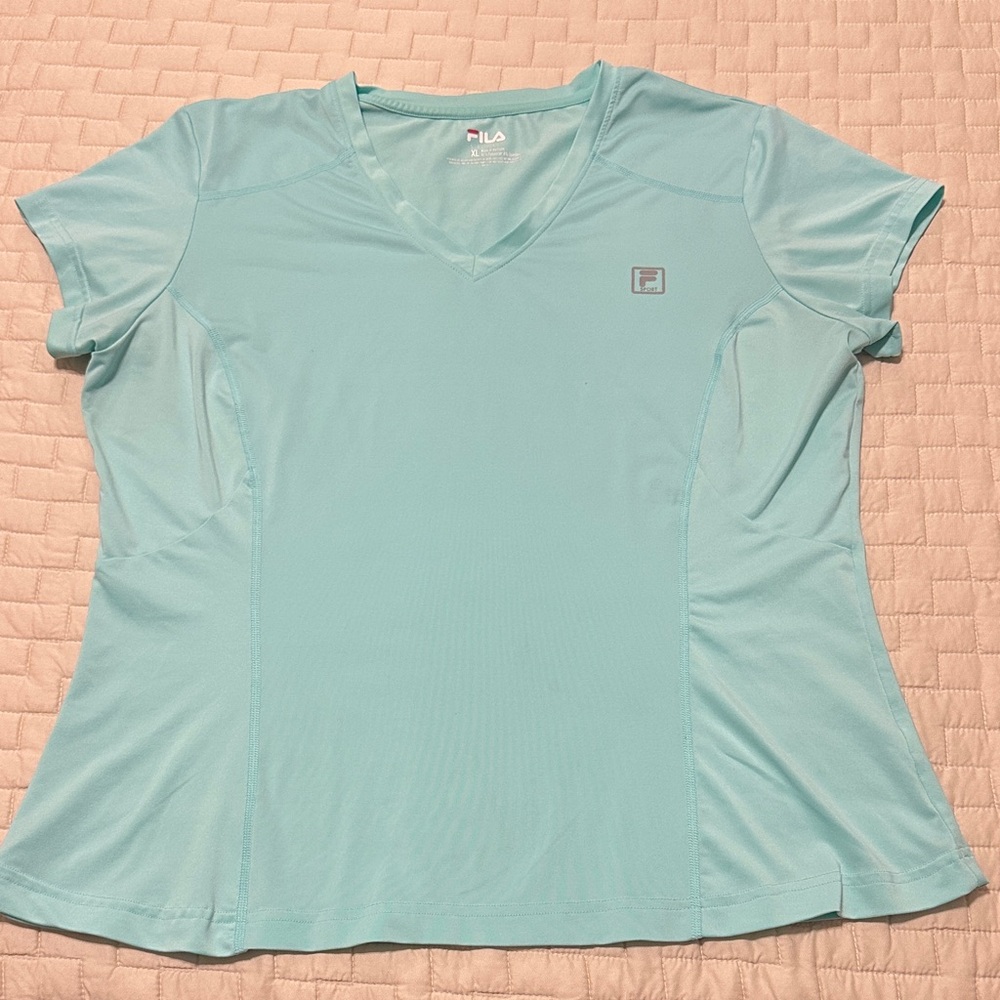 Fila Women's Aqua V-Neck Tee
